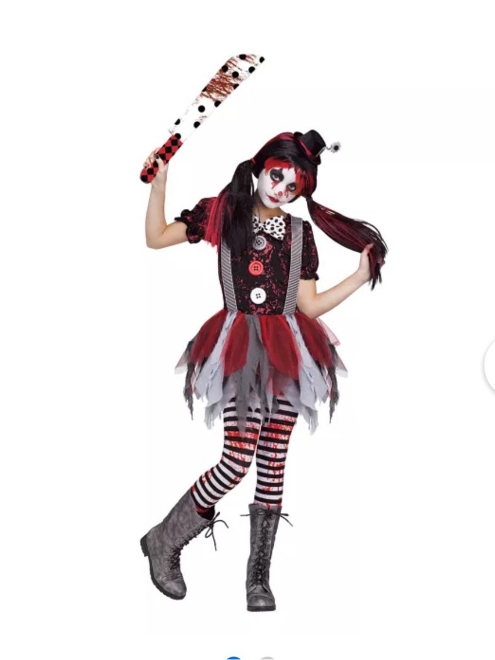 Scary Creepy Clown Girl Costume